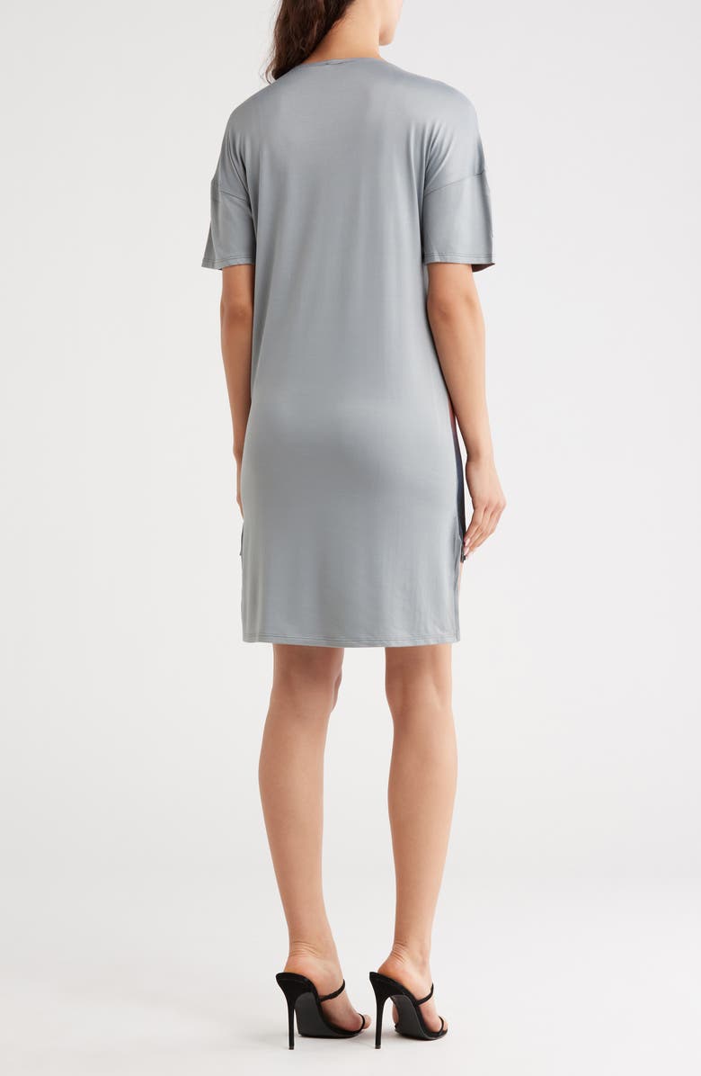 GO COUTURE High Low Tunic T-Shirt Dress, Alternate, color, Charcoal Black Bronze Dip Prnt