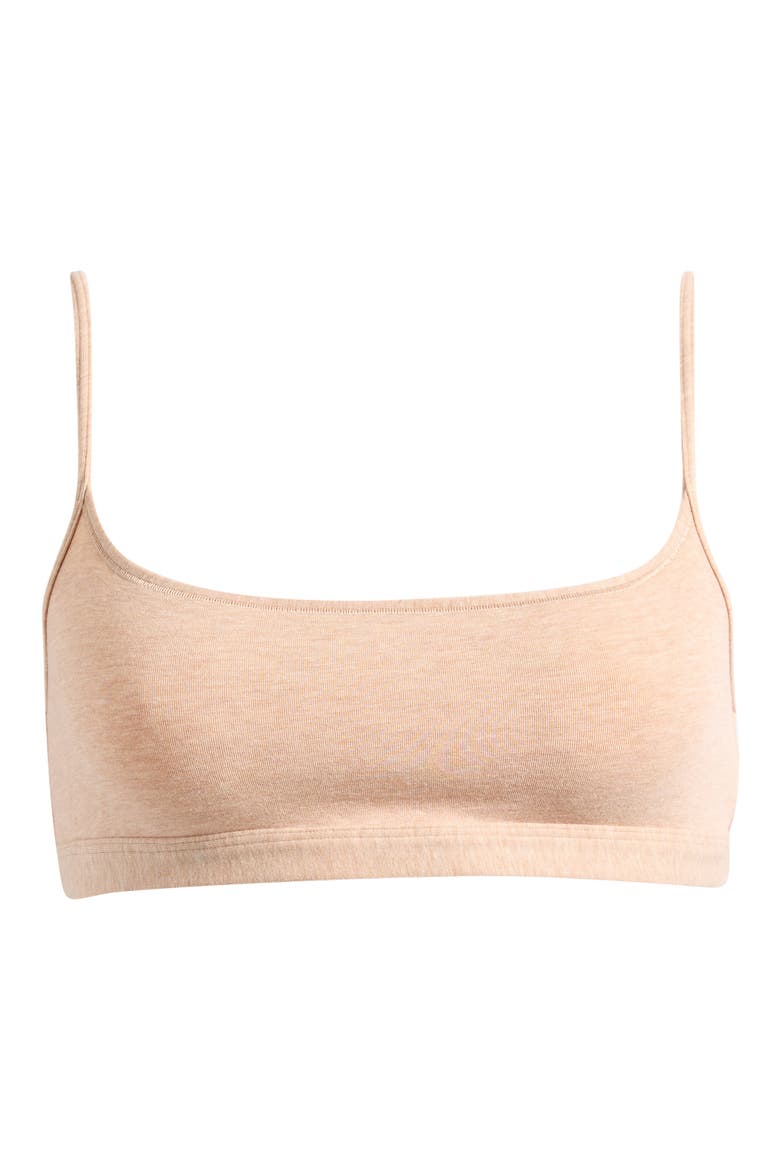 Everyday Cotton Scoop Bralette, Main, color, CLAY HEATHER