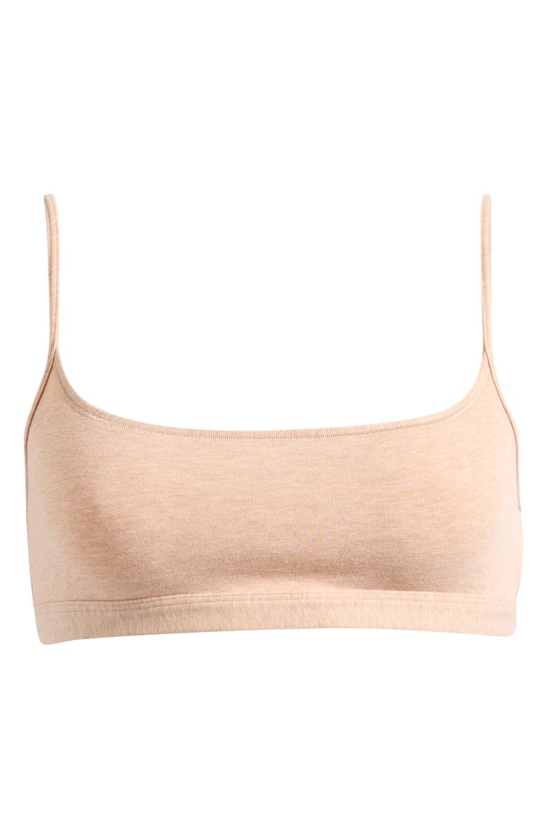 SKIMS Everyday Cotton Scoop Bralette, Main, color, Clay Heather
