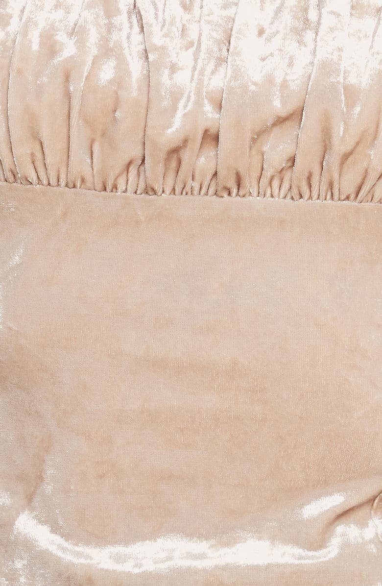 FLYING TOMATO Long Sleeve Crushed Velvet Top, Alternate, color, Cream