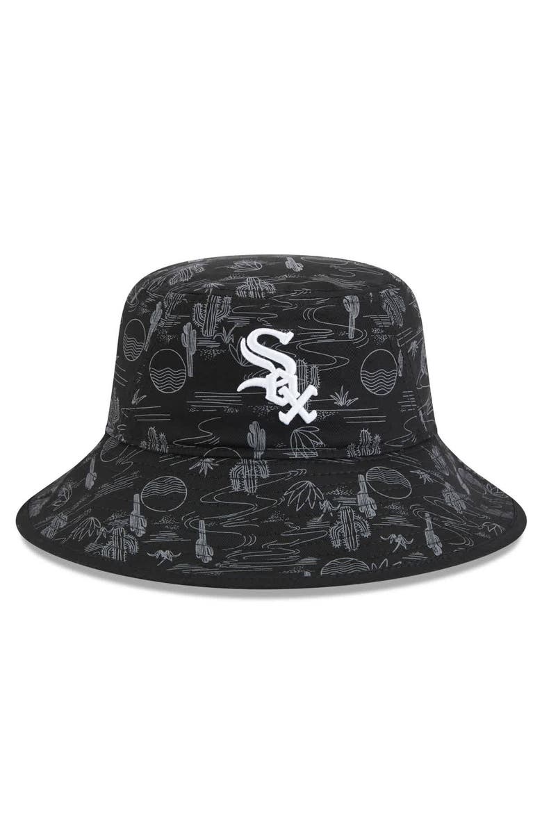 New Era Men's New Era Black Chicago White Sox 2025 Spring Training All Over Print Bucket Hat, Alternate, color,