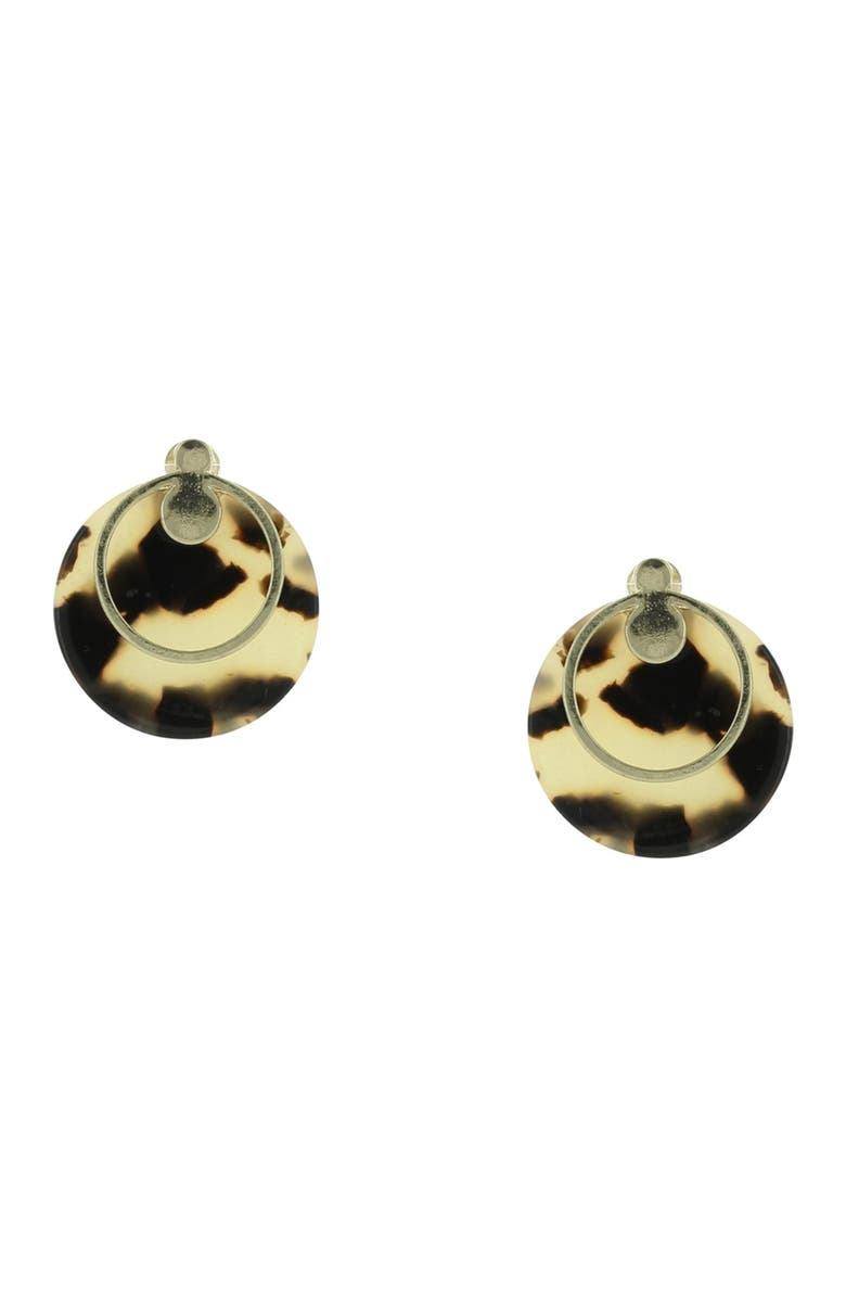 OLIVIA WELLES Brea Resin Drop Earrings, Main, color, Brown