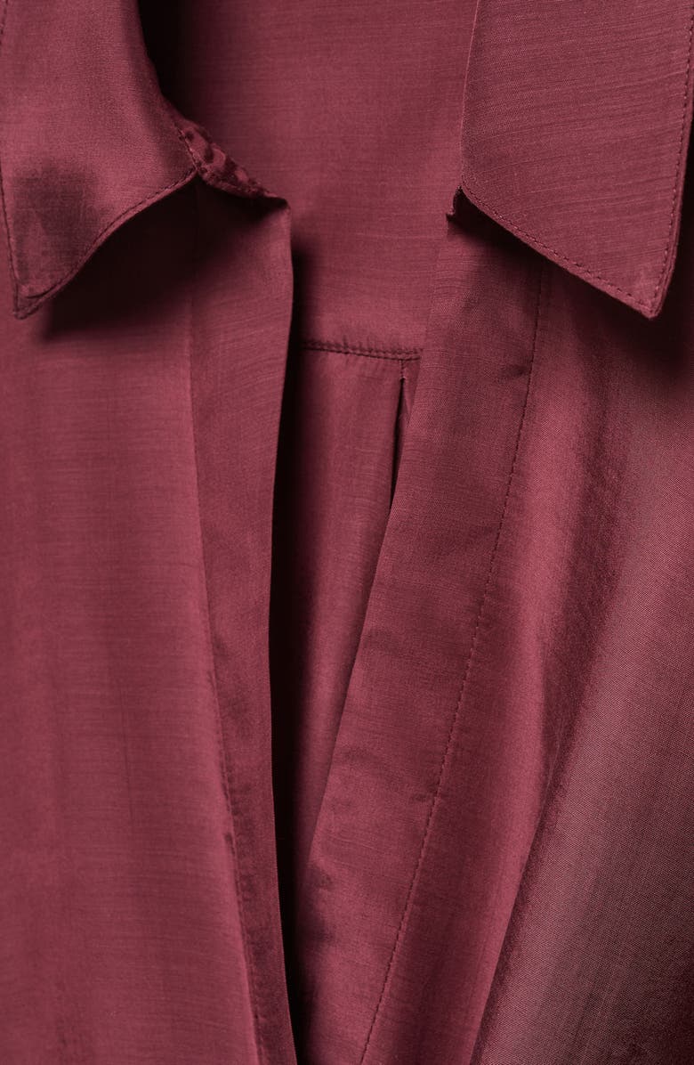 MANGO Long Sleeve Faux Wrap Top, Alternate, color, Burgundy