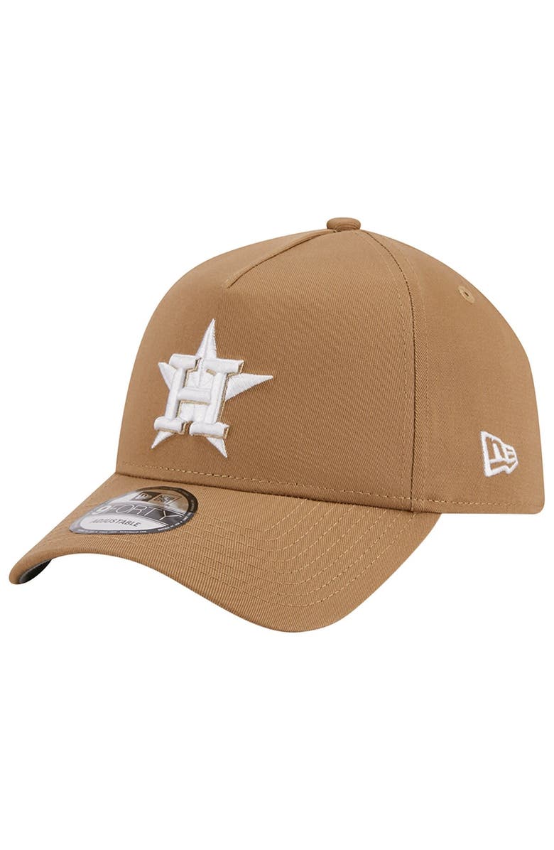 New Era Men's New Era Khaki Houston Astros A-Frame 9FORTY Adjustable Hat, Main, color, Khaki