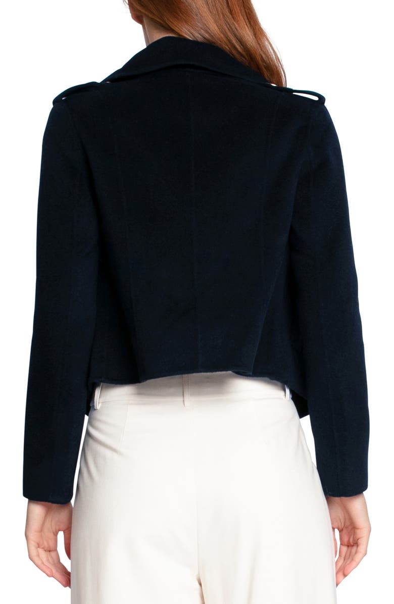 Belle & Bloom Love Me Now Wool Blend Crop Coat, Alternate, color, Navy