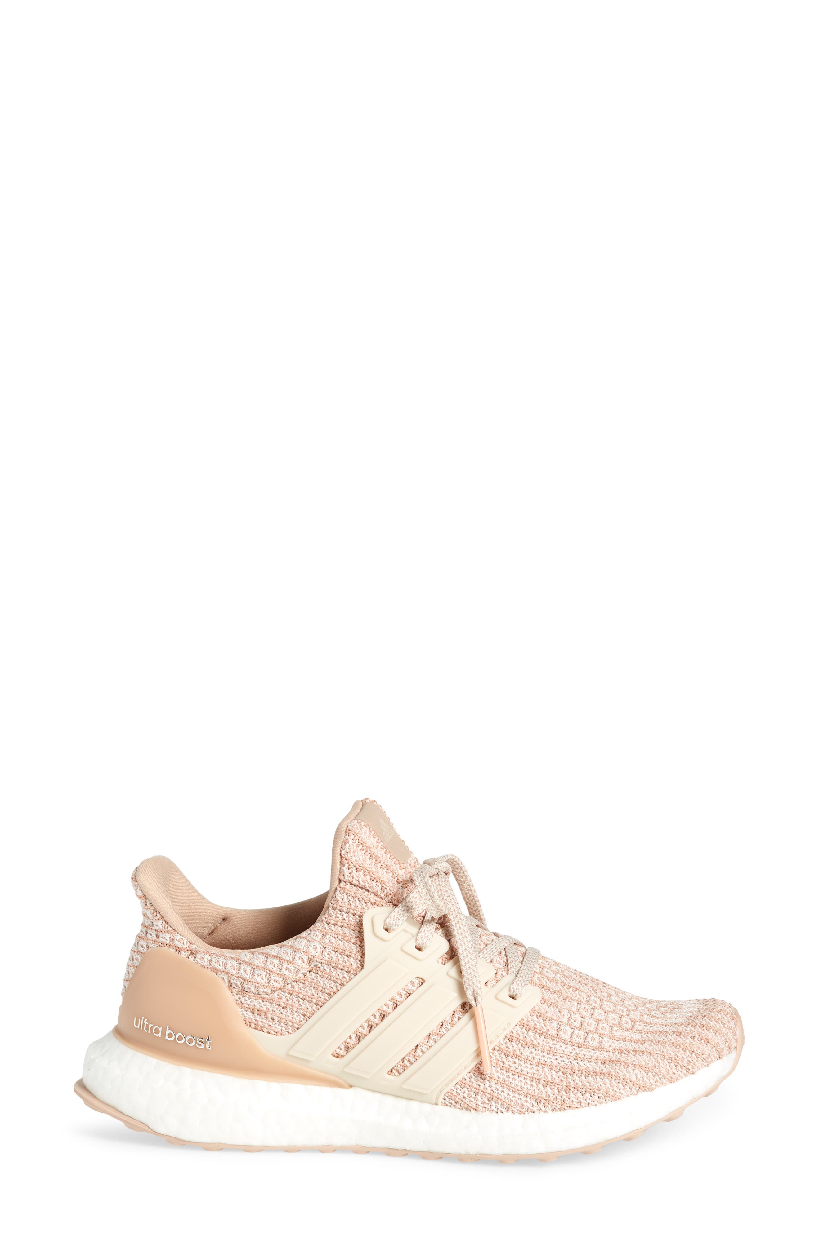 UltraBoost Running Shoe, Alternate, color, ASH PEARL/ LINEN/ CLEAR ORANGE