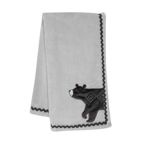 Woodland Forest Fleece Bear Nursery Baby Blanket