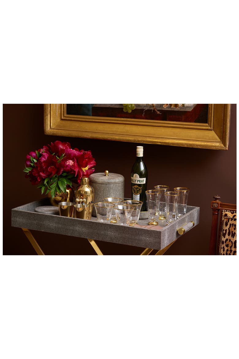 Shagreen Ice Bucket, Alternate, color, CHOCOLATE