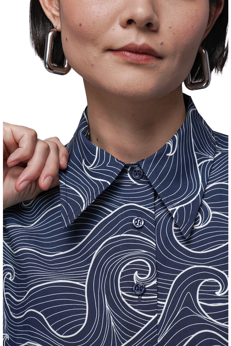 The Essential Cropped Button Up, Alternate, color, WAVES NAVY/WHITE