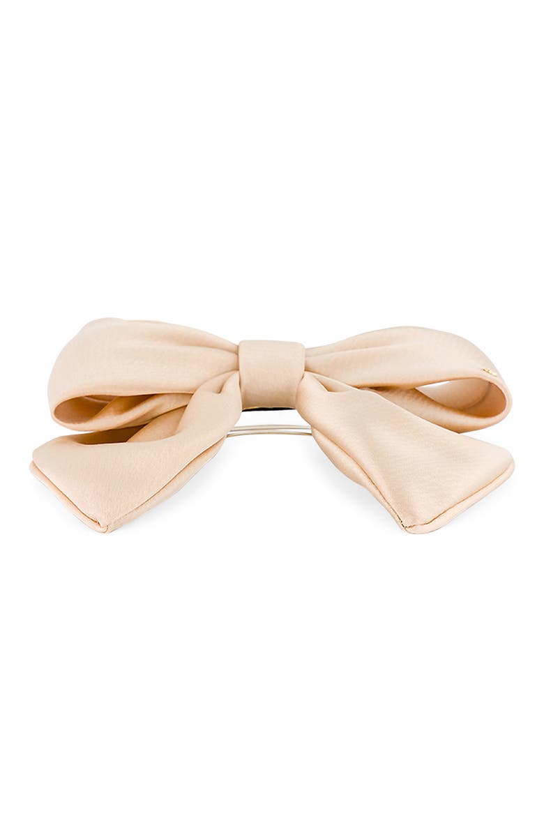Bow Barrette, Alternate, color, BEIGE