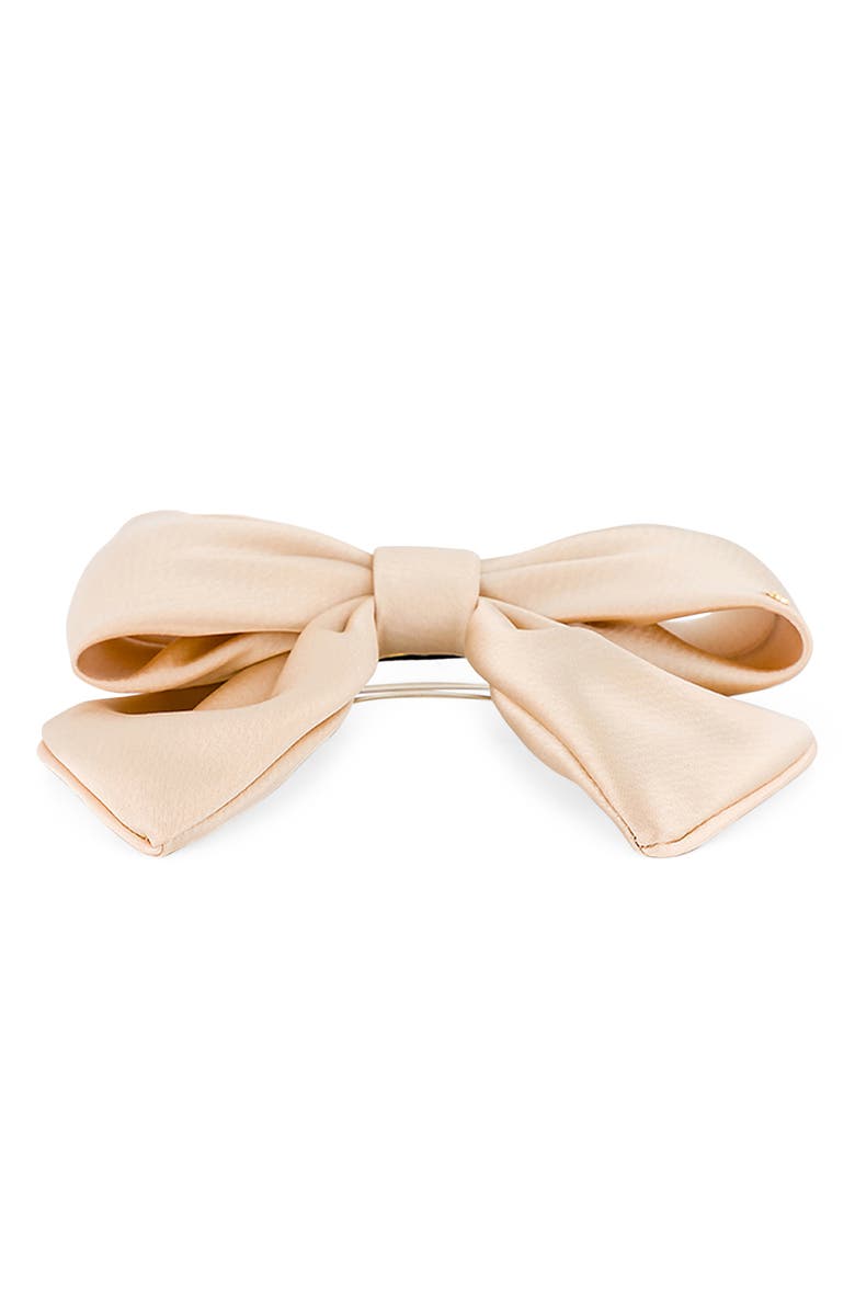 Alexandre de Paris Bow Barrette, Alternate, color, Beige