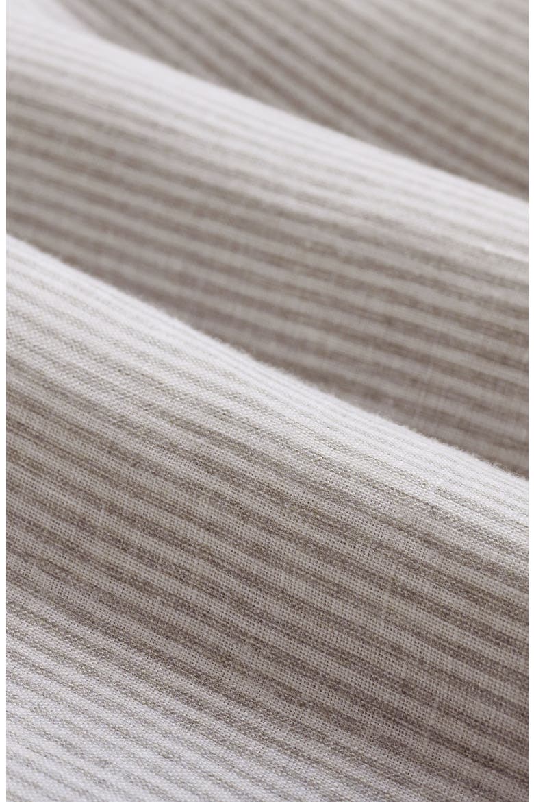 Stripe Shaped Fit Linen Button-Up Shirt, Alternate, color, KHAKI