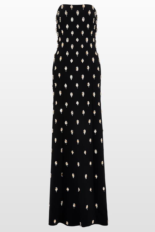 Jenny Packham Snowdrop Embellished Strapless Maxi Dress In Black