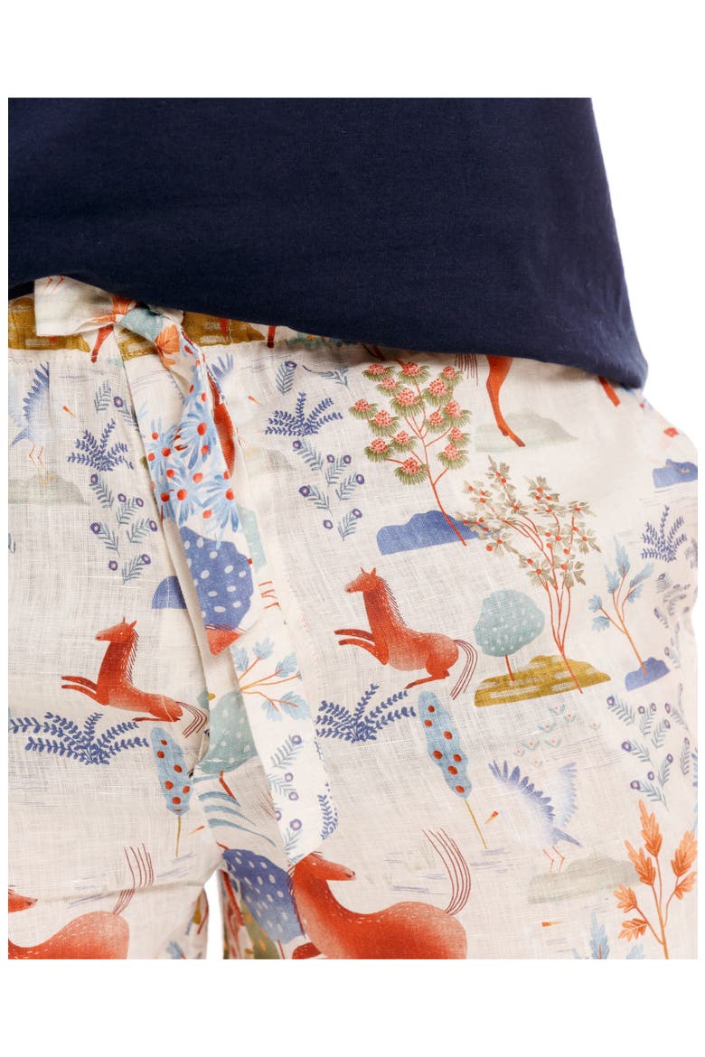 Ben Equus Linen Sleep Shorts, Alternate, color, BLUE
