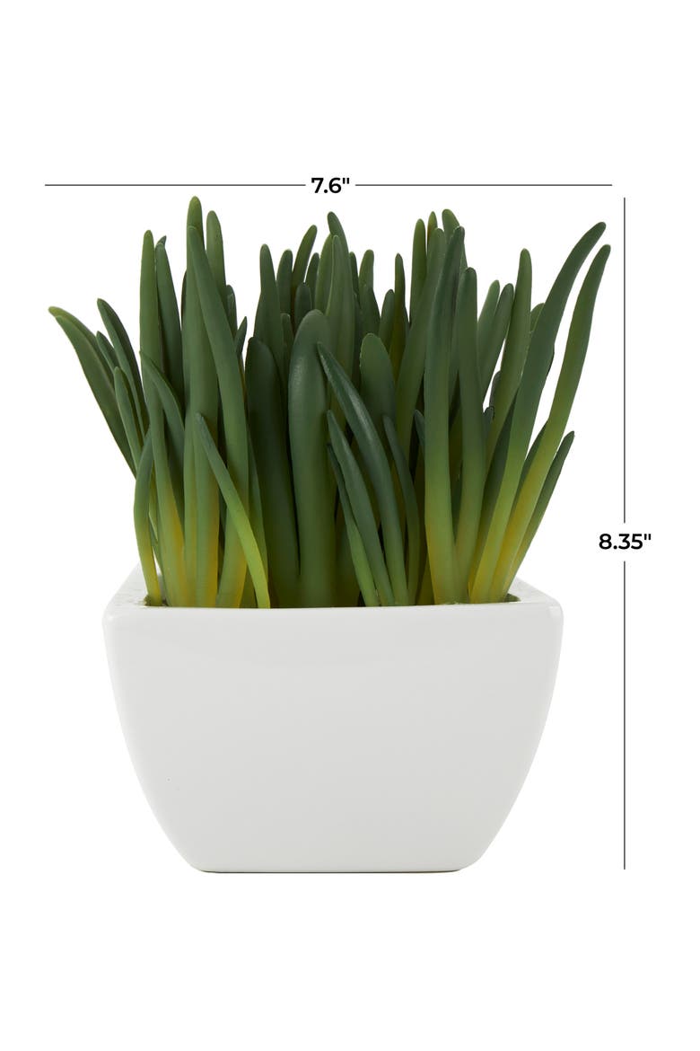 Green Faux Foliage Artificial Potted Plant, Alternate, color, GREEN