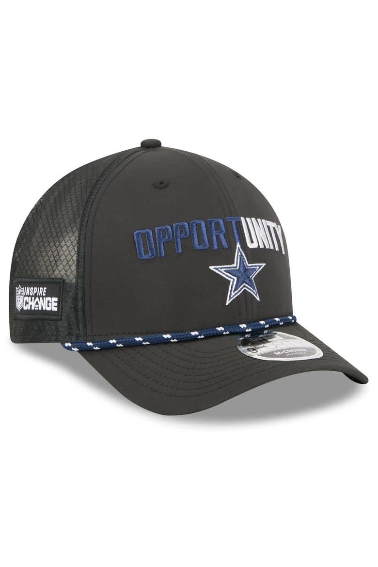 Men's New Era Black Dallas Cowboys 2025 Inspire Change 9FORTY M-Crown Adjustable Hat, Main, color, Black