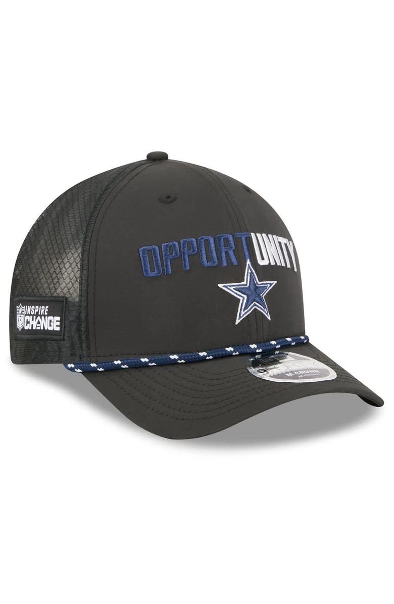 New Era Men's New Era Black Dallas Cowboys 2025 Inspire Change 9FORTY M-Crown Adjustable Hat, Main, color, Black