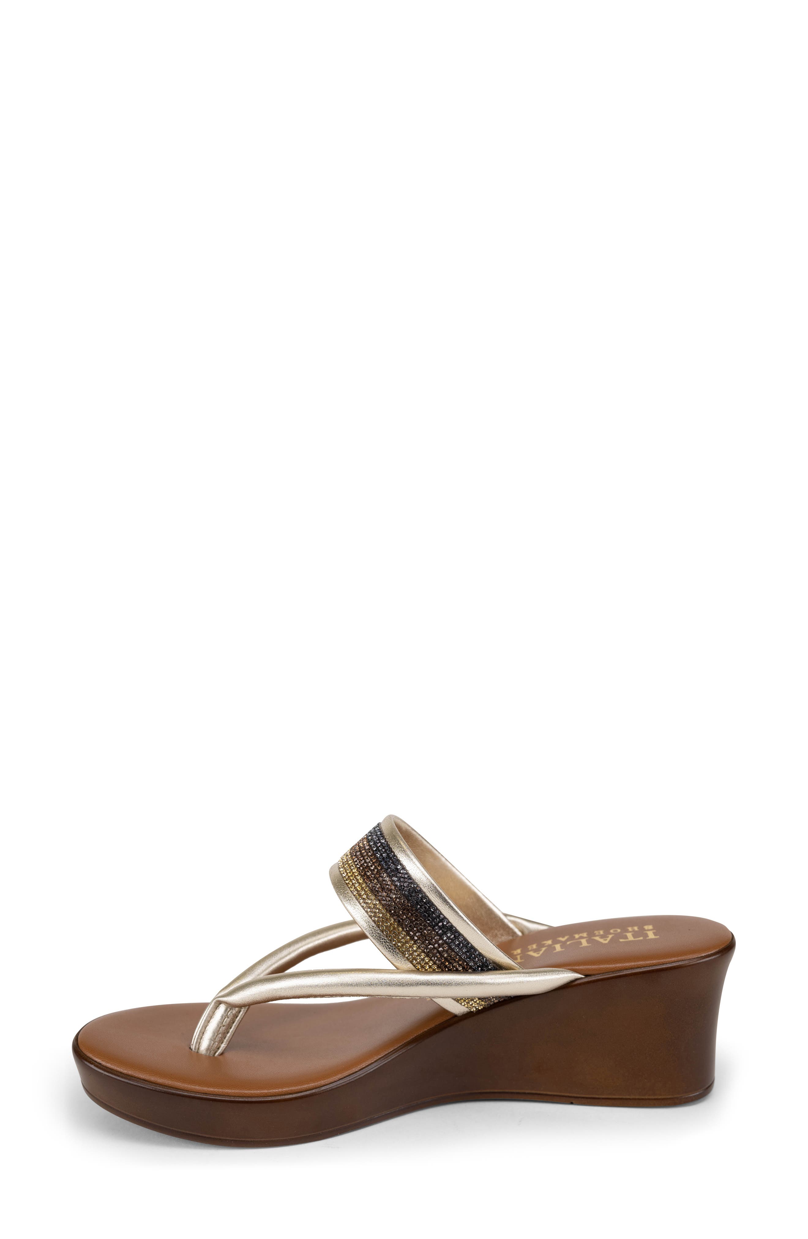 ITALIAN SHOEMAKERS Jaylin Pavé Crystal Wedge Sandal, Alternate, color, 