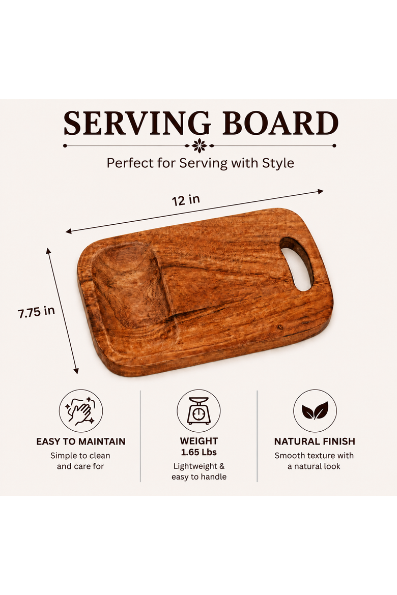 Handmade Acacia Wood Cutting Board with Handle, Alternate, color, Natural Wood