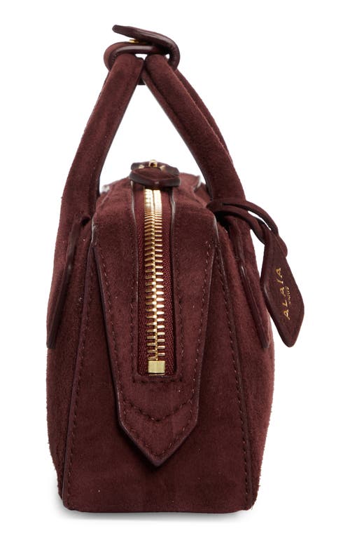 Alaïa Le Teckel Suede Clutch In Rouge Grenat