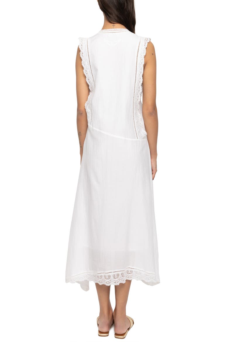 Rerol Tomboy Lace Trim Sharkbite Hem Cotton Blend Dress, Alternate, color, JUDO