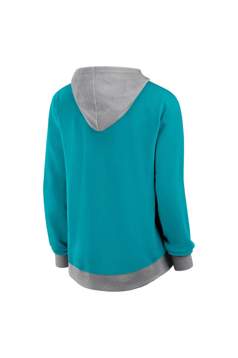 Women's Logo Athletic Aqua Miami Dolphins Hit It French Terry Full-Zip Hoodie, Alternate, color, Aqua