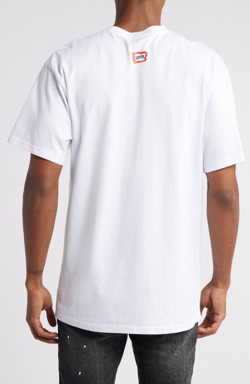 Icecream Running Dog Cotton Graphic T-shirt In White