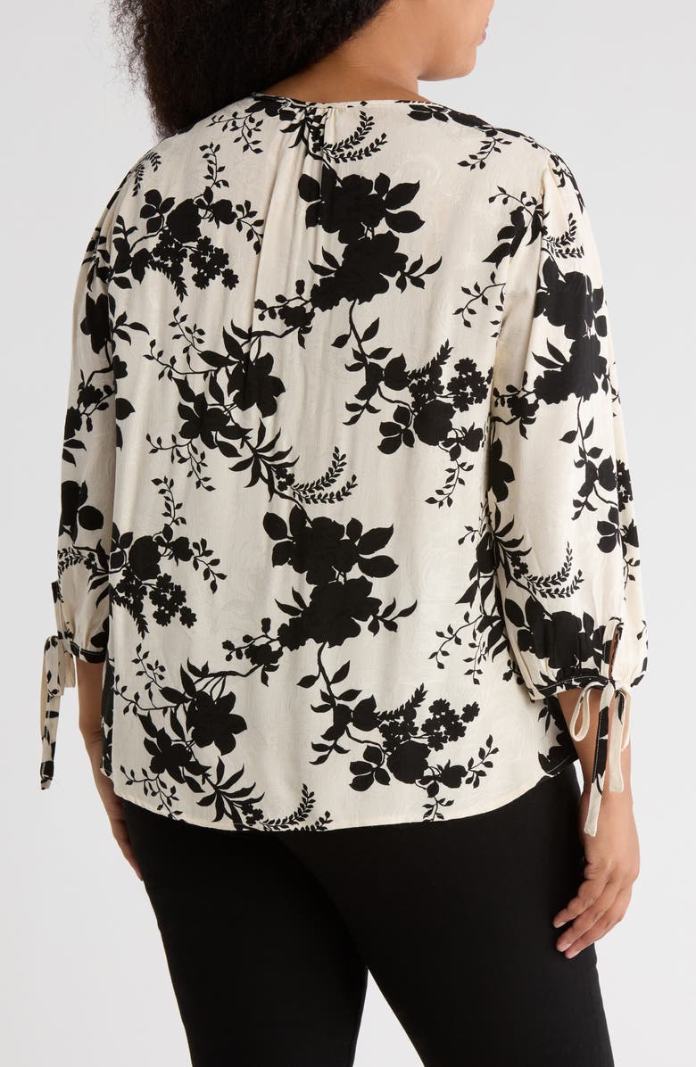 Renee C Floral Long Sleeve Top, Alternate, color, Ivory