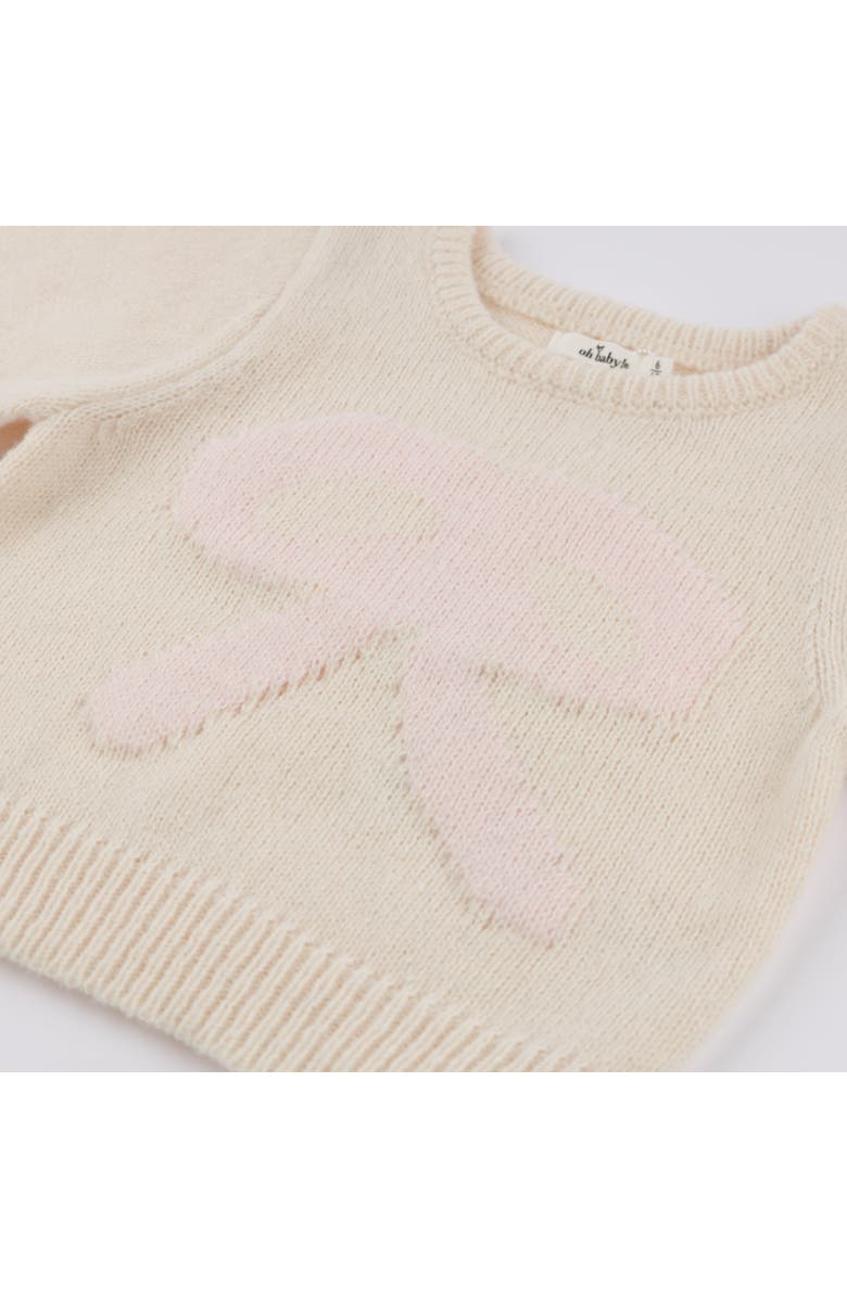 Oh baby! Brand Bow Crew Neck Sweater- Infant, Alternate, color, Cream