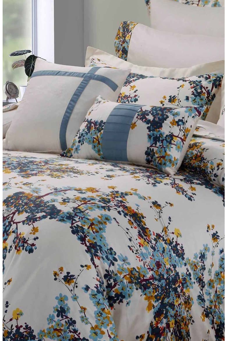 Casablanca Floral Cotton Bedding Set, Alternate, color, WHITE MULTI