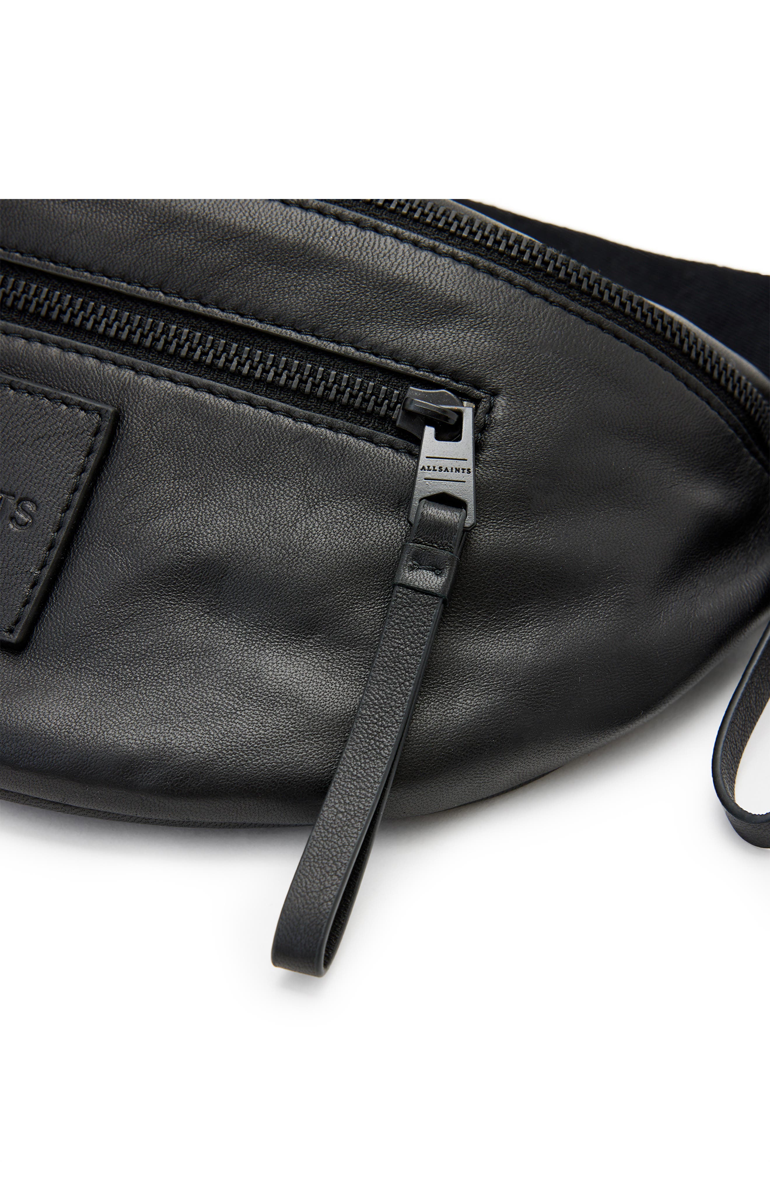 AllSaints Itoko Lambskin Leather Bum Bag, Alternate, color, 