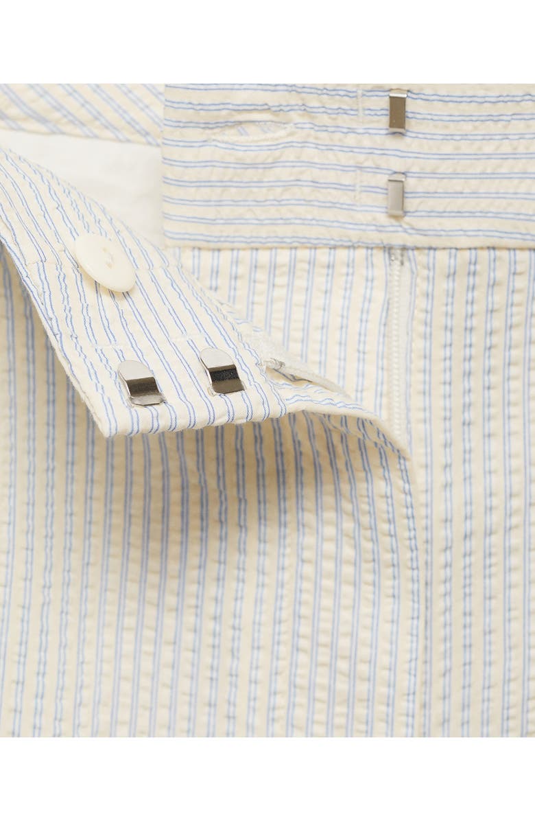 MANGO Stripe Cotton Bermuda Shorts, Alternate, color, Sky Blue