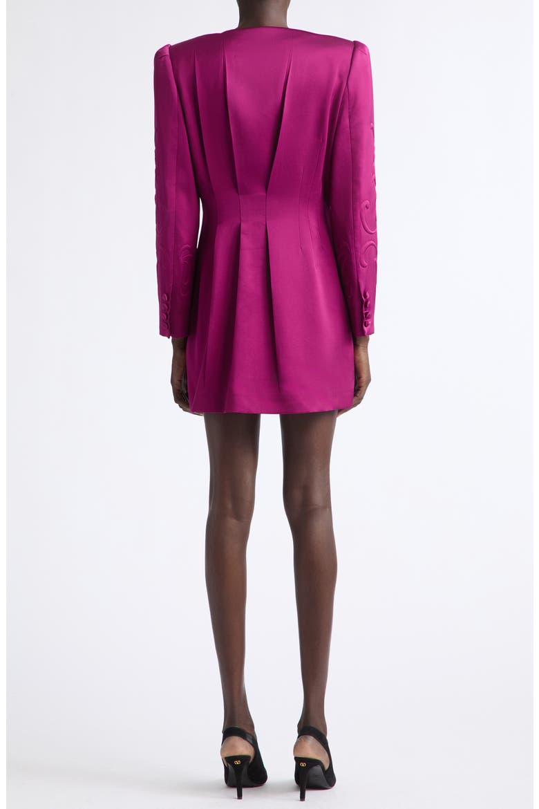 Floral Embossed Cady Blazer Dress, Alternate, color, VIOLET