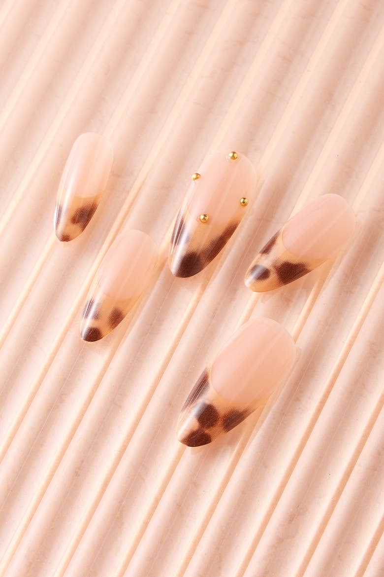 French Leopard French Tip Press On Nails, Alternate, color, Brown
