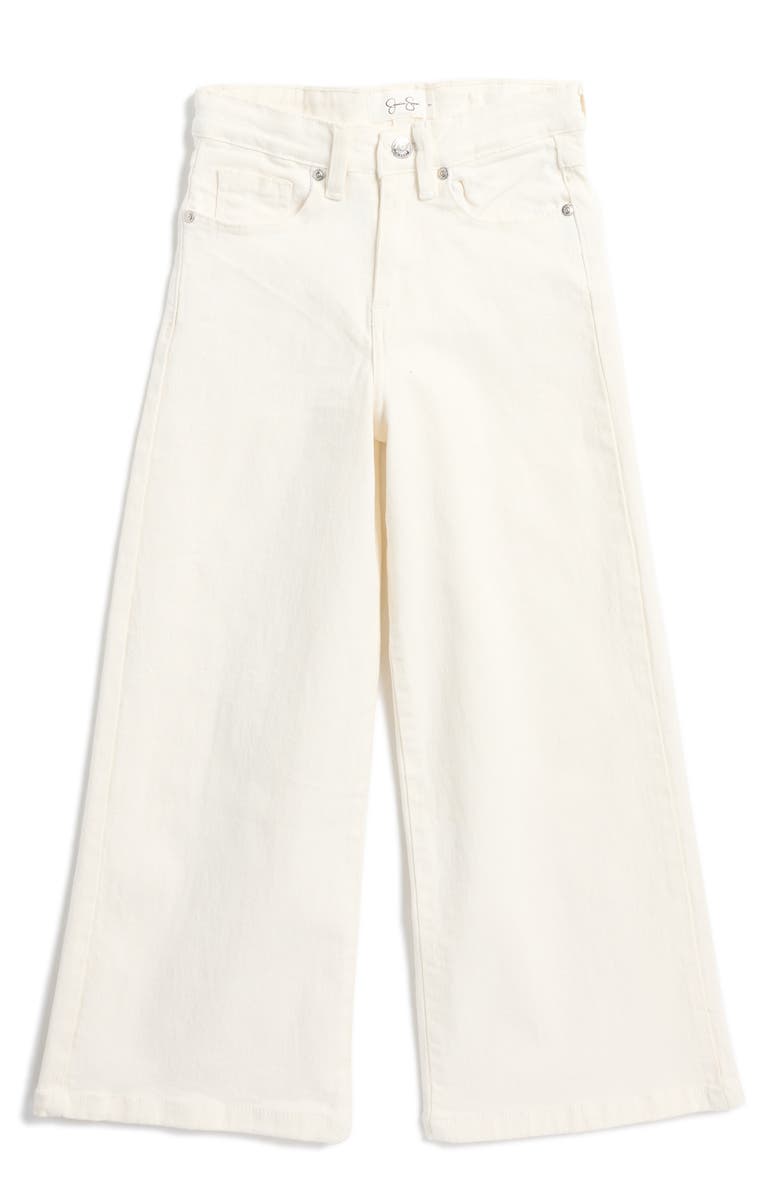 Jessica Simpson Kids' Stretch Denim Wide Leg Pants, Main, color, Sea Salt