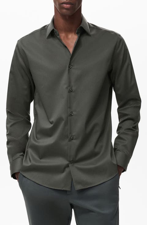 Stretch Button-Up Shirt