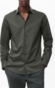 MANGO Stretch Button-Up Shirt