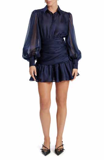 Bardot Milani Long Sleeve Organza Shirtdress