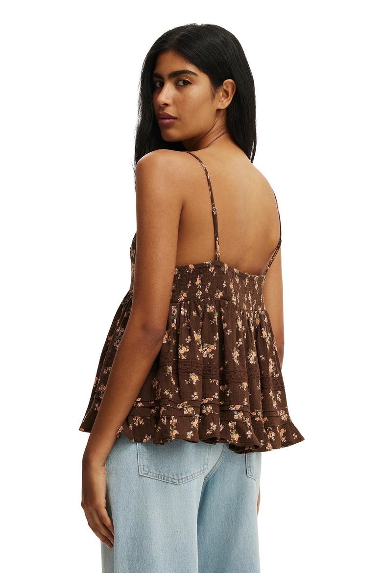 Women's Billie Lace Babydoll Cami, Alternate, color, Jenna Ditsy Dark Oak