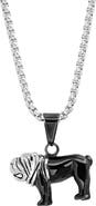 STEELTIME Men's Two-Tone Stainless Steel Pug Pendant Necklace