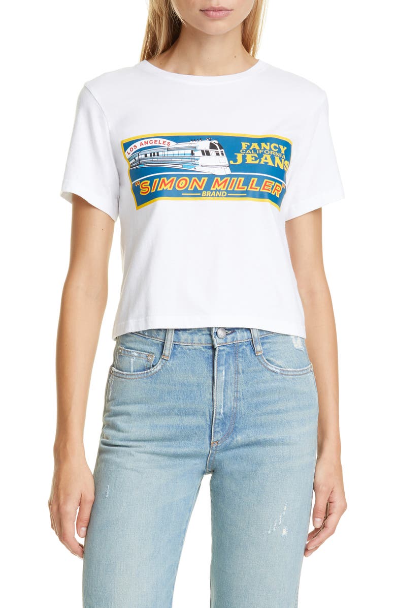 Simon Miller Rondo Train Print Crop Tee, Main, color,