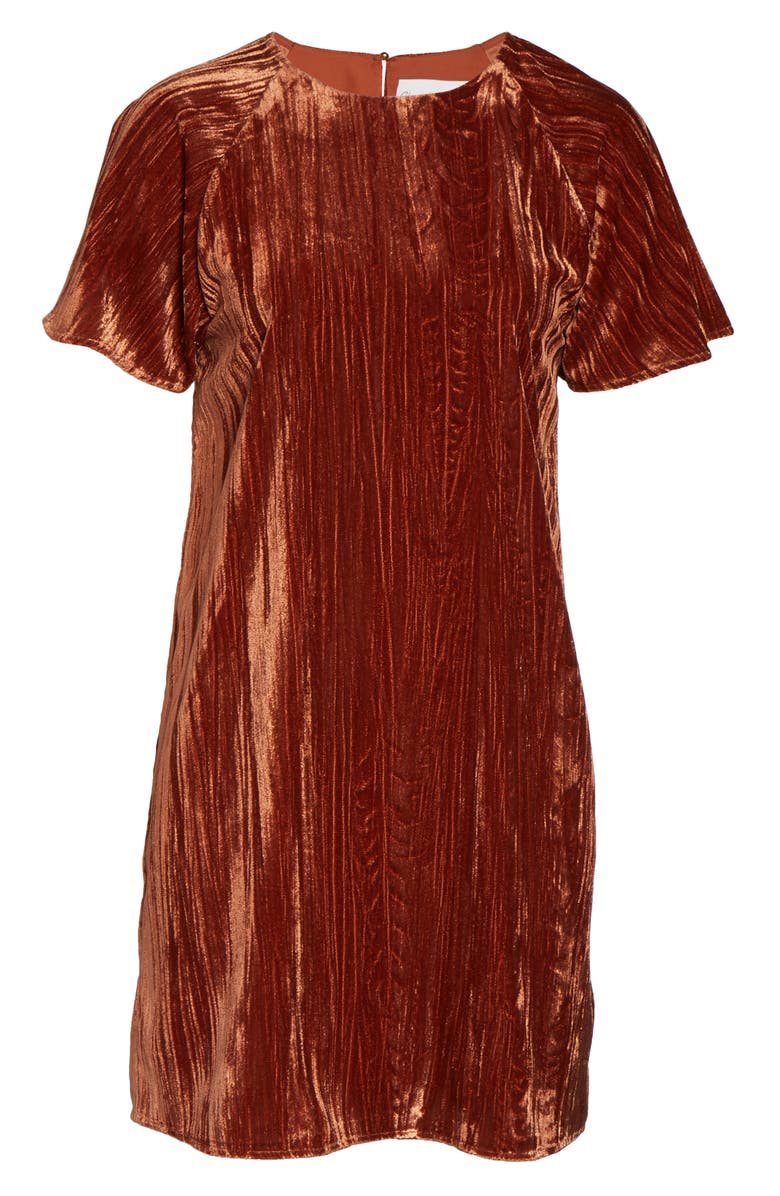 Charles Henry Velvet Shift Dress, Alternate, color, 