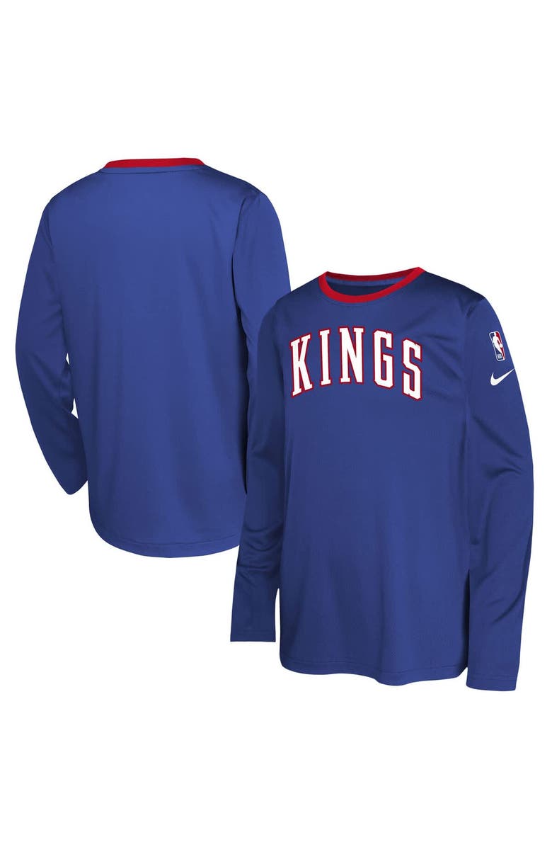 Nike Youth Nike  Blue Sacramento Kings 2024/25 City Edition Pregame Performance Long Sleeve Shooting T-Shirt, Alternate, color, 