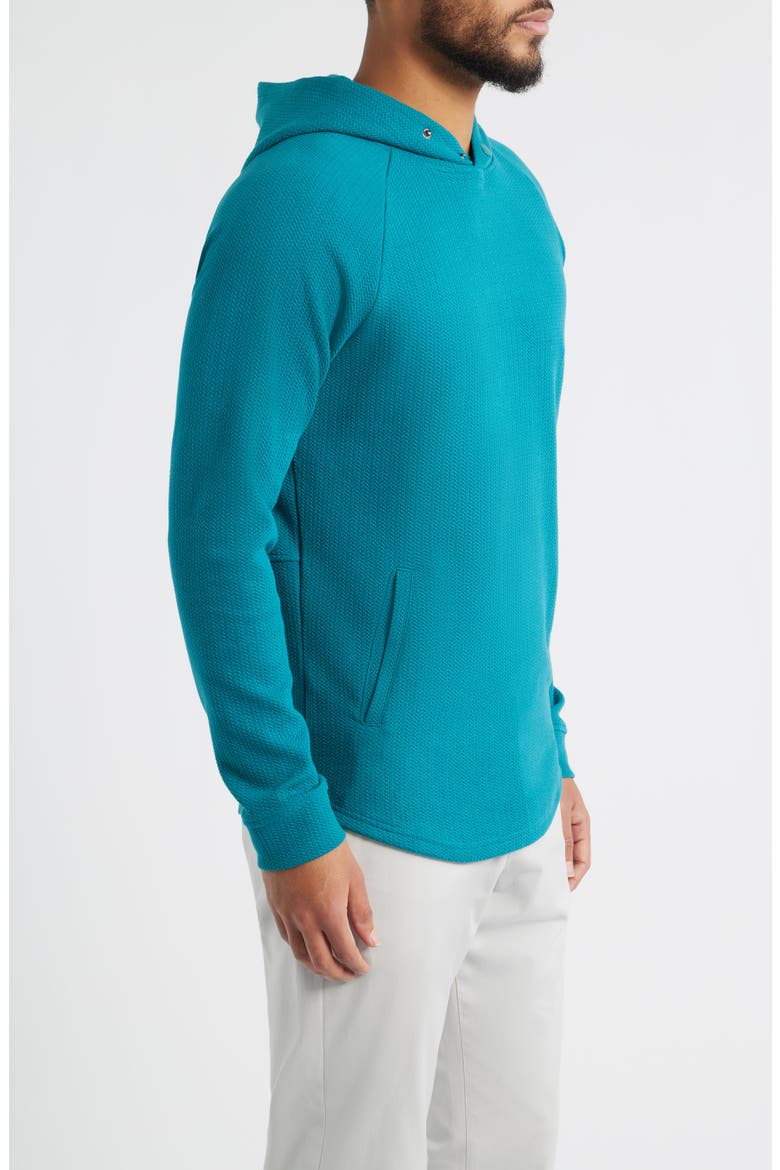 Luke Hooded Cotton Blend Performance Pullover, Alternate, color, DEEP-LAKE