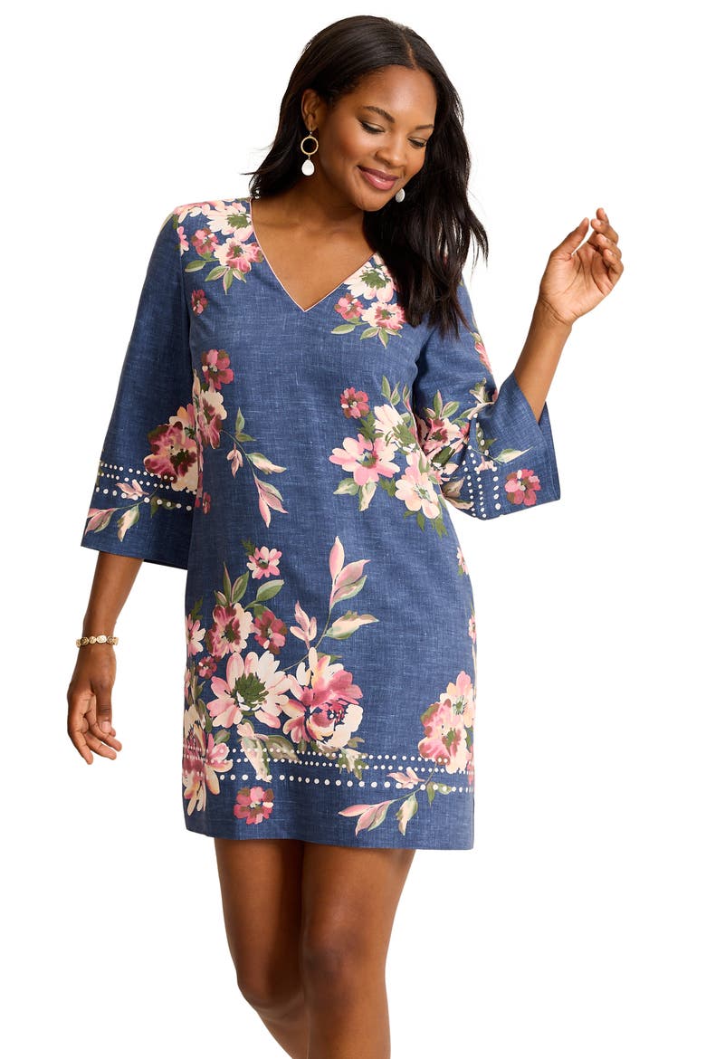 Fuji Tidal Bloom Silk Minidress, Alternate, color, COASTLINE