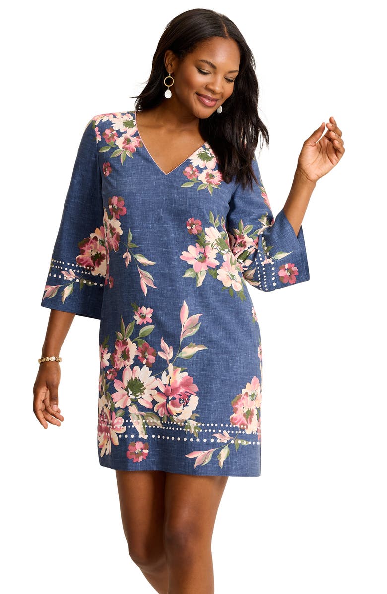 Tommy Bahama Fuji Tidal Bloom Silk Minidress, Alternate, color, Coastline