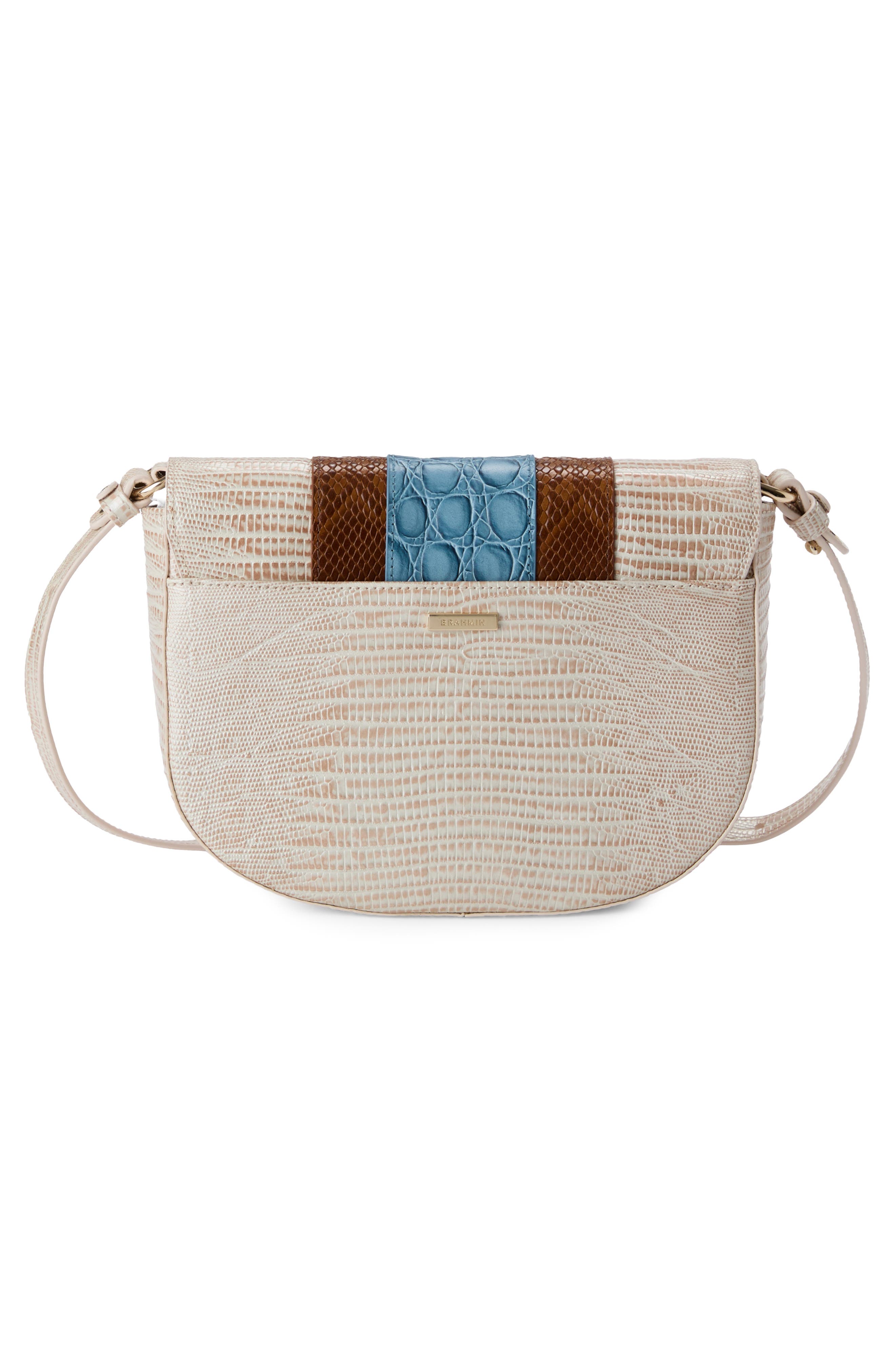 Brahmin Portia Leather Crossbody Bag, Alternate, color, Blue