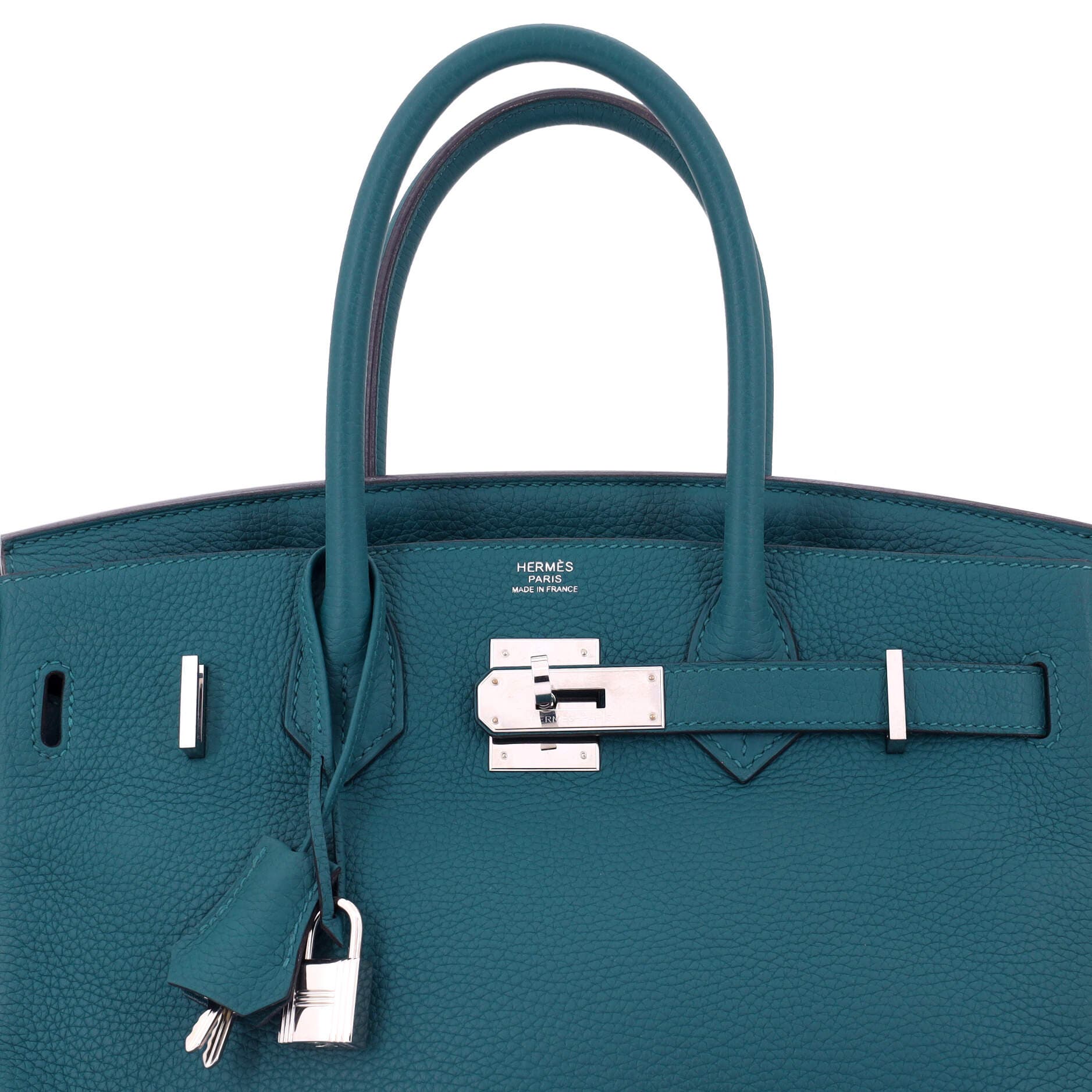 Pre-Owned Hermes Birkin Handbag Green Togo with Palladium Hardware 25, Alternate, color, Vert Bosphore