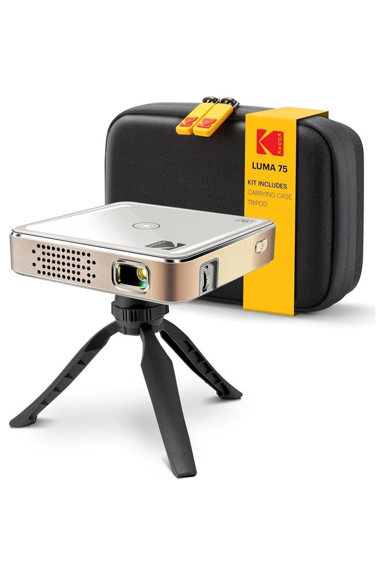 Luma 75 Ultra Mini Projector, Portable Pico Projector with Carrying Case & Tripod, Main, color, White