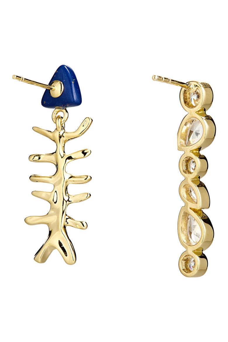 Pescado Mismatched Drop Earrings, Alternate, color, GOLD